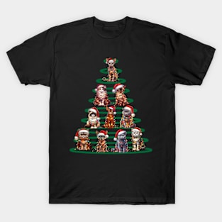 Cats Decoration Christmas Tree Family Xmas 2023 T-Shirt